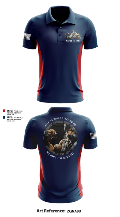 AFJROTC MS-081 DRONE TEAM 88778530 Short Sleeve Performance Polo - 205