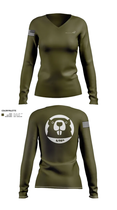 6/98 18800619 Women's Long Sleeve V-neck Shirt - 110