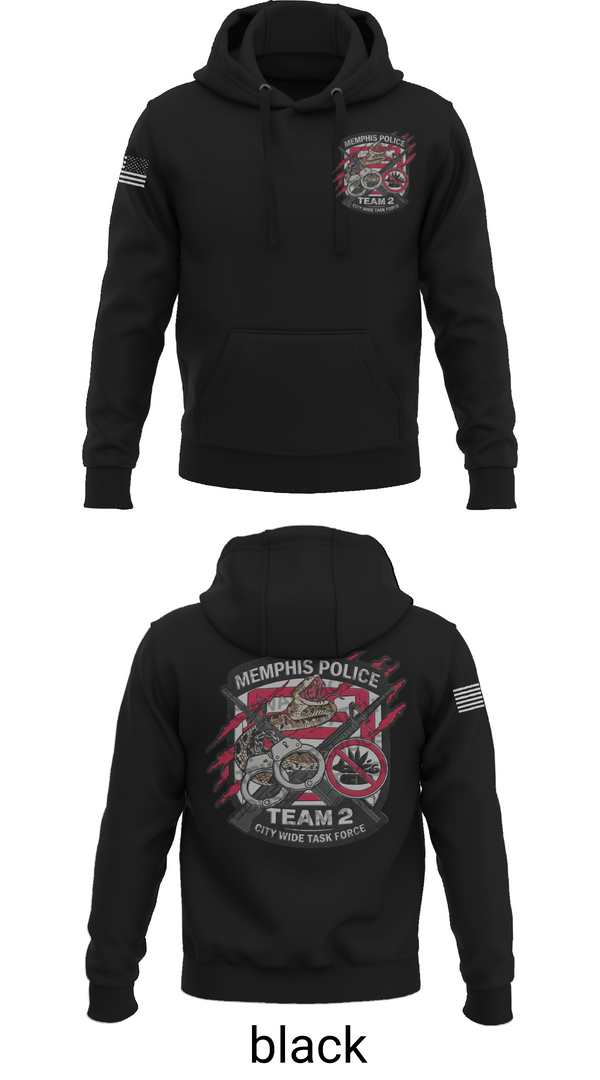 Hoodie, Memphis Police City Wide Task Force Team Two, Police, Teamtime, Team time, sublimation, custom sports apparel, team uniforms, spirit wear, spiritwear, sports uniforms, custom shirts, team store, custom team store, fundraiser sports, apparel fundraiser