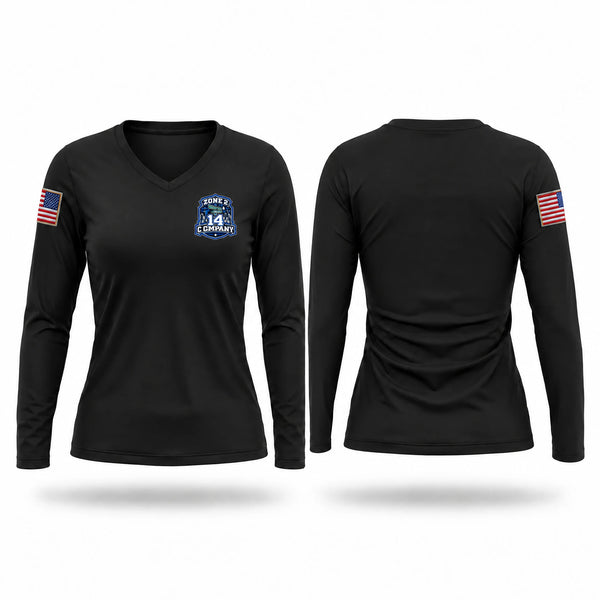 Womens Long Sleeve Vneck Shirt, 14C, Police, Teamtime, Team time, sublimation, custom sports apparel, team uniforms, spirit wear, spiritwear, sports uniforms, custom shirts, team store, custom team store, fundraiser sports, apparel fundraiser