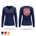 Ullin Fire Rescue Department Women's Long Sleeve V-neck Shirt - 1