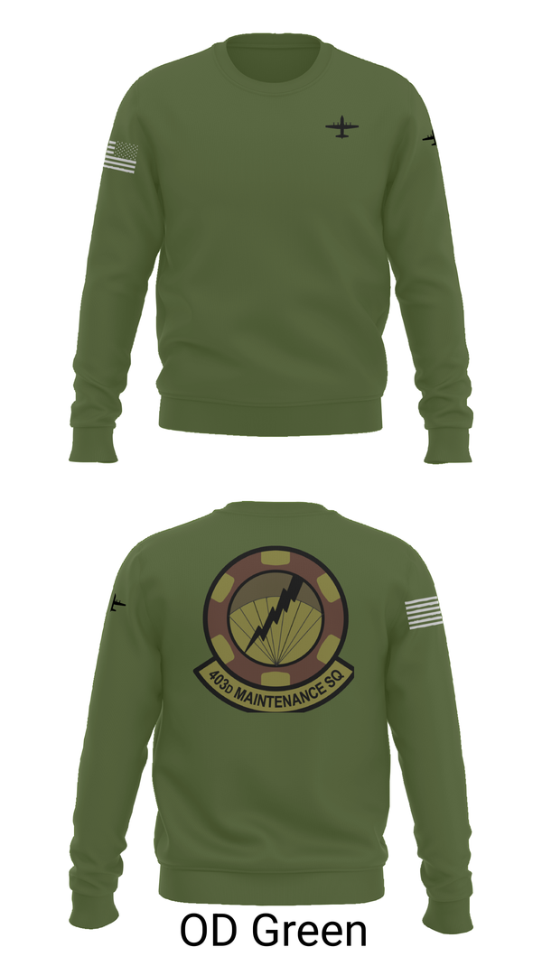Crew Neck Sweatshirt, 403 Maintenance Sqd, Air Force, Teamtime, Team time, sublimation, custom sports apparel, team uniforms, spirit wear, spiritwear, sports uniforms, custom shirts, team store, custom team store, fundraiser sports, apparel fundraiser