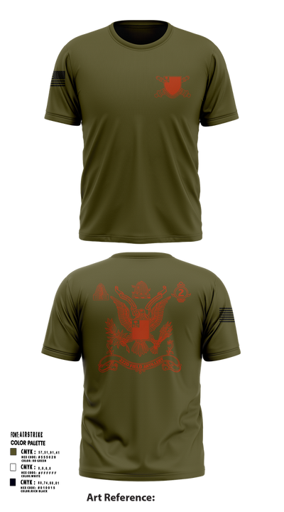 2nd Battalion 222nd Field Artillery 79682132 Short Sleeve Performance Shirt - 103