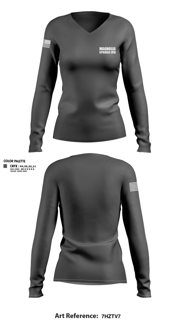 Womens Long Sleeve Vneck Shirt, Magnolia Springs VFD, EMS/EMT, Teamtime, Team time, sublimation, custom sports apparel, team uniforms, spirit wear, spiritwear, sports uniforms, custom shirts, team store, custom team store, fundraiser sports, apparel fundraiser