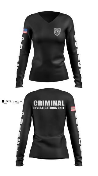 Womens Long Sleeve Vneck Shirt, Robbinsville Police, Police, Teamtime, Team time, sublimation, custom sports apparel, team uniforms, spirit wear, spiritwear, sports uniforms, custom shirts, team store, custom team store, fundraiser sports, apparel fundraiser