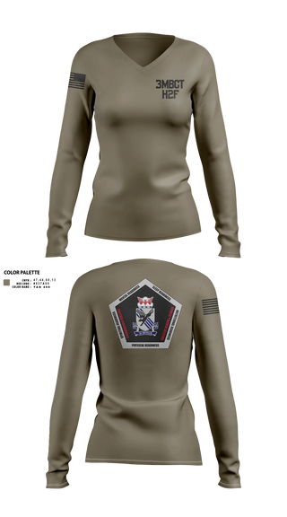 Womens Long Sleeve Vneck Shirt, 3BCT H2F, Army, Teamtime, Team time, sublimation, custom sports apparel, team uniforms, spirit wear, spiritwear, sports uniforms, custom shirts, team store, custom team store, fundraiser sports, apparel fundraiser