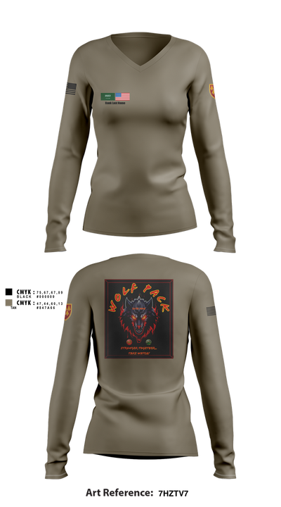 Wolf PAC-🚀🚀🚀 3395688 Women's Long Sleeve V-neck Shirt - 8