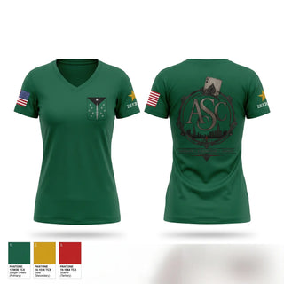 Womens Short Sleeve Vneck Shirt, ASC, 389th MI BN, Army, Teamtime, Team time, sublimation, custom sports apparel, team uniforms, spirit wear, spiritwear, sports uniforms, custom shirts, team store, custom team store, fundraiser sports, apparel fundraiser