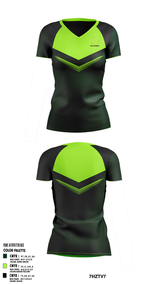 Womens Short Sleeve Vneck Shirt, Black Shamrocks, , Teamtime, Team time, sublimation, custom sports apparel, team uniforms, spirit wear, spiritwear, sports uniforms, custom shirts, team store, custom team store, fundraiser sports, apparel fundraiser