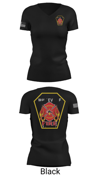 Womens Short Sleeve Vneck Shirt, WHITEVILLE FIRE DEPARTMENT, Fire Department, Teamtime, Team time, sublimation, custom sports apparel, team uniforms, spirit wear, spiritwear, sports uniforms, custom shirts, team store, custom team store, fundraiser sports, apparel fundraiser