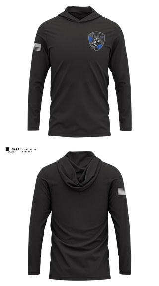Long Sleeve Performance Shirt with hood, Florence PD K9- Unit, Police, Teamtime, Team time, sublimation, custom sports apparel, team uniforms, spirit wear, spiritwear, sports uniforms, custom shirts, team store, custom team store, fundraiser sports, apparel fundraiser