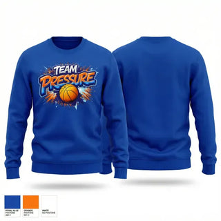 Crew Neck Sweatshirt, Team Pressure, Men's Basketball, Teamtime, Team time, sublimation, custom sports apparel, team uniforms, spirit wear, spiritwear, sports uniforms, custom shirts, team store, custom team store, fundraiser sports, apparel fundraiser