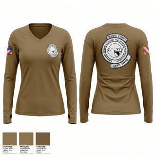 Womens Long Sleeve Vneck Shirt, 933rd FRSD, Army, Teamtime, Team time, sublimation, custom sports apparel, team uniforms, spirit wear, spiritwear, sports uniforms, custom shirts, team store, custom team store, fundraiser sports, apparel fundraiser