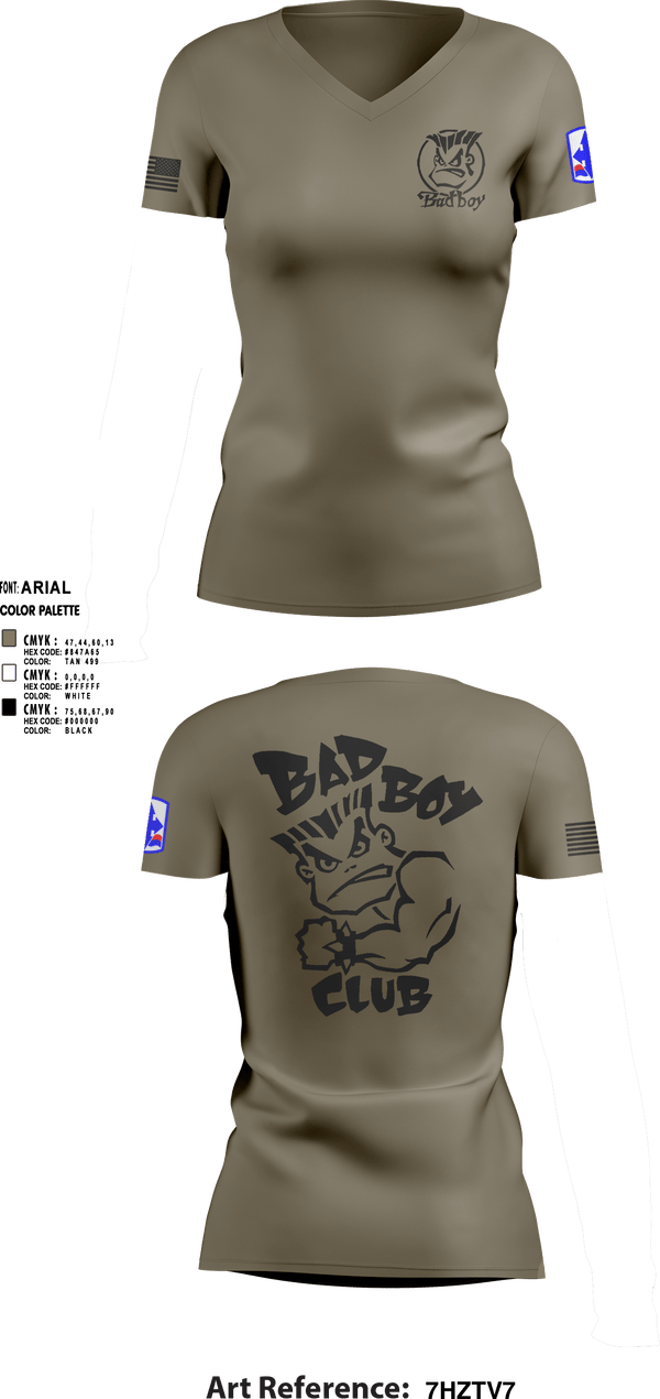 Women's Short Sleeve Vneck Shirt, 3rd PLT Bad Boys, Army, Teamtime, Team time, sublimation, custom sports apparel, team uniforms, spirit wear, spiritwear, sports uniforms, custom shirts, team store, custom team store, fundraiser sports, apparel fundraiser