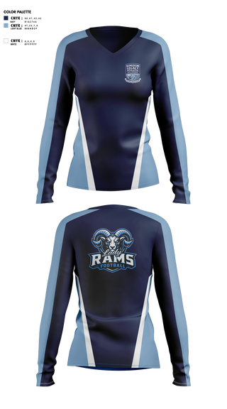 Womens Long Sleeve Vneck Shirt, Kingdom Legacy Athletics Academy, , Teamtime, Team time, sublimation, custom sports apparel, team uniforms, spirit wear, spiritwear, sports uniforms, custom shirts, team store, custom team store, fundraiser sports, apparel fundraiser