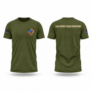 Short Sleeve Performance Shirt, Alma District Rescure, EMS/EMT, Teamtime, Team time, sublimation, custom sports apparel, team uniforms, spirit wear, spiritwear, sports uniforms, custom shirts, team store, custom team store, fundraiser sports, apparel fundraiser