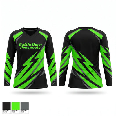 Battle Born Prospects Women's Long Sleeve V-neck Shirt - 1