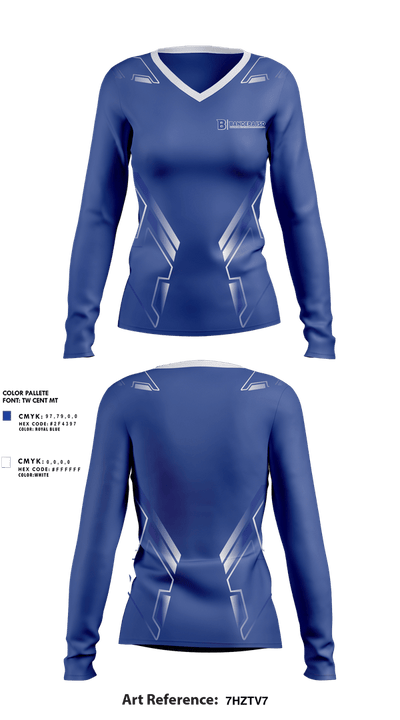 Bandera Bulldogs Volleyball 51145636 Women's Long Sleeve V-neck Shirt - 1
