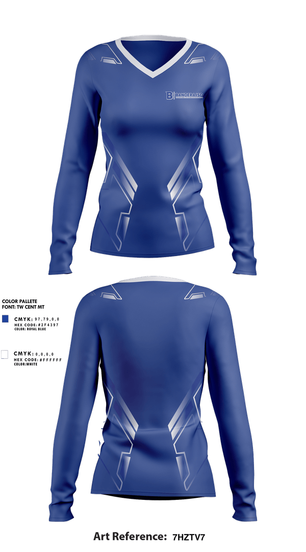 Womens Long Sleeve Vneck Shirt, Bandera Bulldogs Volleyball, Women's Volleyball, Teamtime, Team time, sublimation, custom sports apparel, team uniforms, spirit wear, spiritwear, sports uniforms, custom shirts, team store, custom team store, fundraiser sports, apparel fundraiser
