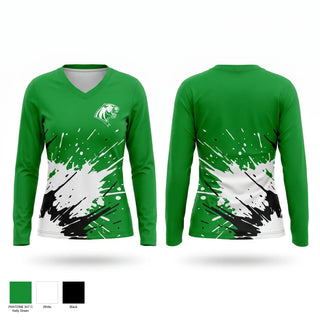 Womens Long Sleeve Vneck Shirt, Cougars, Women's Basketball, Teamtime, Team time, sublimation, custom sports apparel, team uniforms, spirit wear, spiritwear, sports uniforms, custom shirts, team store, custom team store, fundraiser sports, apparel fundraiser