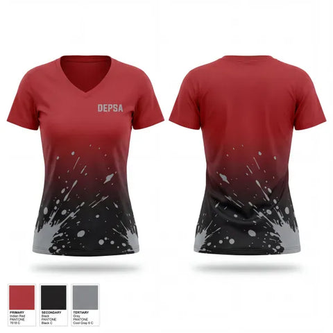 Womens Short Sleeve Vneck Shirt, DEPSA, Track & Field, Teamtime, Team time, sublimation, custom sports apparel, team uniforms, spirit wear, spiritwear, sports uniforms, custom shirts, team store, custom team store, fundraiser sports, apparel fundraiser