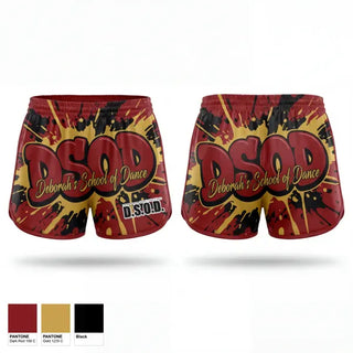 Womens Shorts, Deborah's School of Dance, , Teamtime, Team time, sublimation, custom sports apparel, team uniforms, spirit wear, spiritwear, sports uniforms, custom shirts, team store, custom team store, fundraiser sports, apparel fundraiser