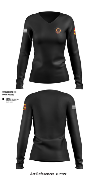 Womens Long Sleeve Vneck Shirt, 434th FA BDE H2F, Army, Teamtime, Team time, sublimation, custom sports apparel, team uniforms, spirit wear, spiritwear, sports uniforms, custom shirts, team store, custom team store, fundraiser sports, apparel fundraiser