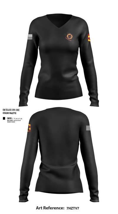 434th FA BDE H2F 66050824 Women's Long Sleeve V-neck Shirt - 102