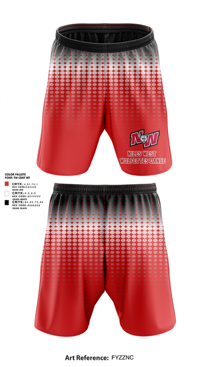 Niles West Wolfettes Dance 83558148 Athletic Shorts With Pockets - 1