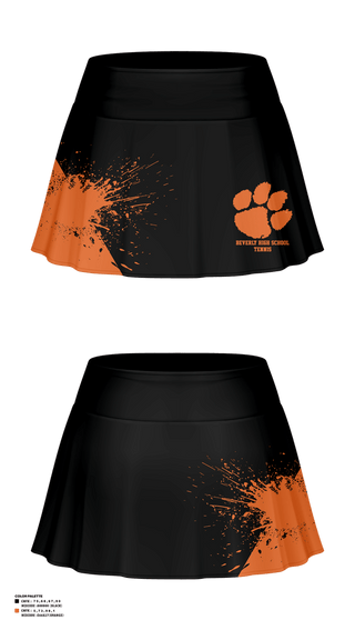 Skort, Beverly High School Tennis, Tennis, Teamtime, Team time, sublimation, custom sports apparel, team uniforms, spirit wear, spiritwear, sports uniforms, custom shirts, team store, custom team store, fundraiser sports, apparel fundraiser