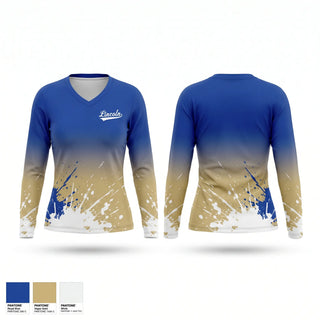 Womens Long Sleeve Vneck Shirt, Lincoln, Baseball, Teamtime, Team time, sublimation, custom sports apparel, team uniforms, spirit wear, spiritwear, sports uniforms, custom shirts, team store, custom team store, fundraiser sports, apparel fundraiser