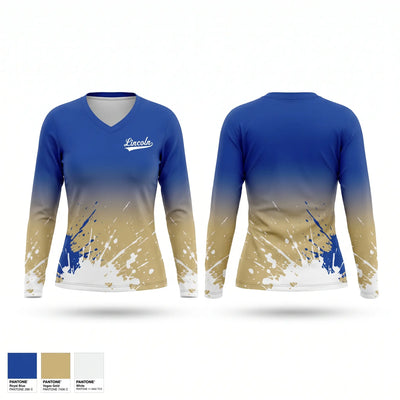 Lincoln Women's Long Sleeve V-neck Shirt - 1