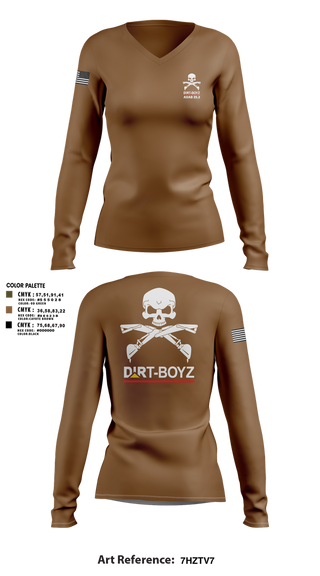 Womens Long Sleeve Vneck Shirt, DirtBoyz, Air Force, Teamtime, Team time, sublimation, custom sports apparel, team uniforms, spirit wear, spiritwear, sports uniforms, custom shirts, team store, custom team store, fundraiser sports, apparel fundraiser