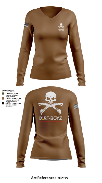 DirtBoyz 22513756 Women's Long Sleeve V-neck Shirt - 2