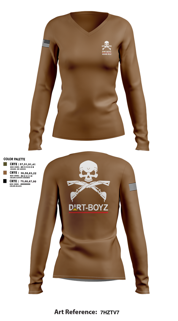 Womens Long Sleeve Vneck Shirt, DirtBoyz, Air Force, Teamtime, Team time, sublimation, custom sports apparel, team uniforms, spirit wear, spiritwear, sports uniforms, custom shirts, team store, custom team store, fundraiser sports, apparel fundraiser