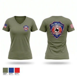 Womens Short Sleeve Vneck Shirt, McMAHAN FIRE & RESCUE, Fire Department, Teamtime, Team time, sublimation, custom sports apparel, team uniforms, spirit wear, spiritwear, sports uniforms, custom shirts, team store, custom team store, fundraiser sports, apparel fundraiser