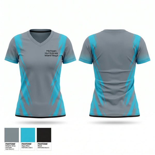 Womens Short Sleeve Vneck Shirt, Michigan Hurricanes (Island Boyz, , Teamtime, Team time, sublimation, custom sports apparel, team uniforms, spirit wear, spiritwear, sports uniforms, custom shirts, team store, custom team store, fundraiser sports, apparel fundraiser
