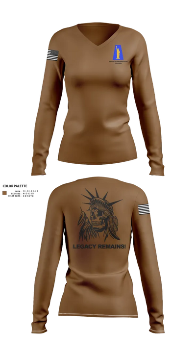 1019th Quartermaster Company 13323888 Women's Long Sleeve V-neck Shirt - 25