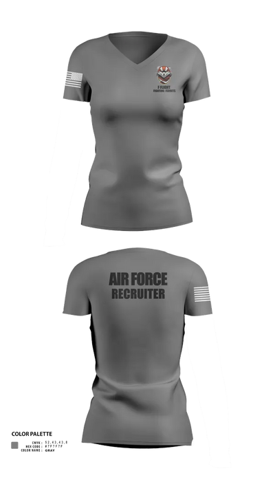 336 RCS F Flight 15570054 Women's Short Sleeve V-neck Shirt - 131