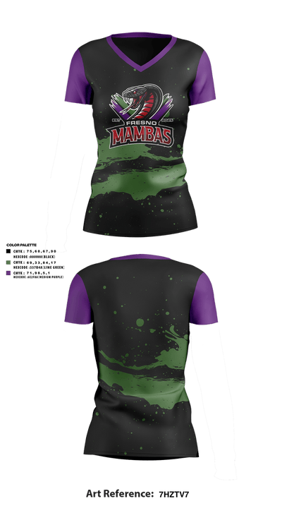Fresno Mambas 67071112 Women's Short Sleeve V-neck Shirt - 1