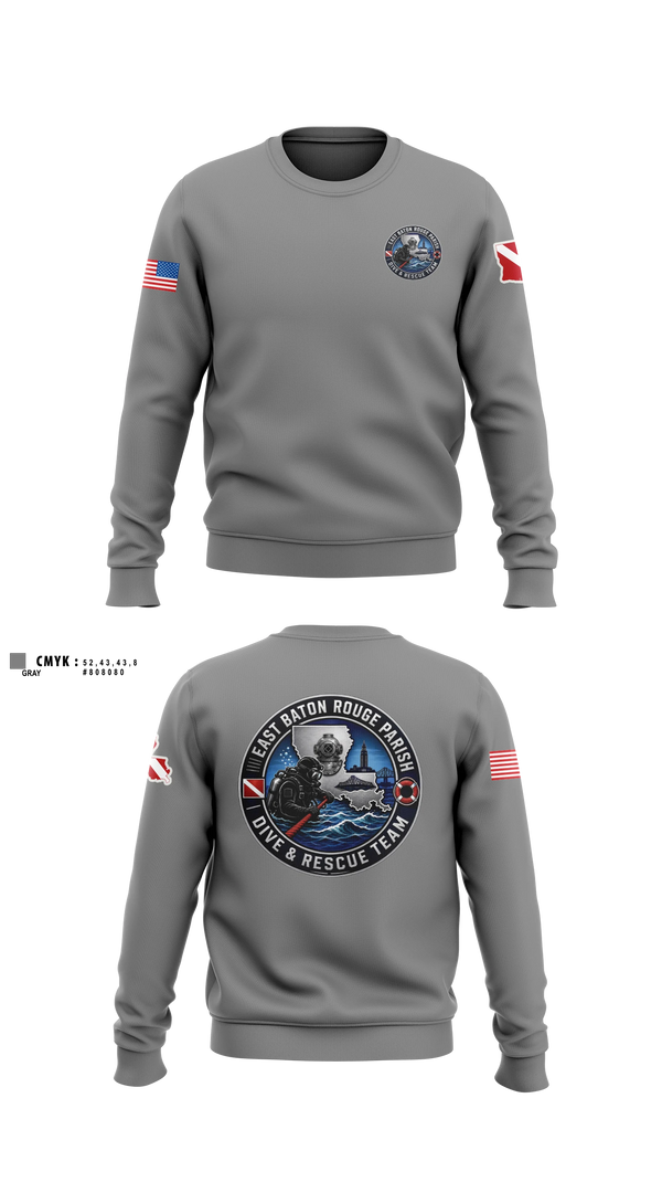 Crew Neck Sweatshirt, East Baton Rouge Parish Dive & Rescue Team, Fire Department, Teamtime, Team time, sublimation, custom sports apparel, team uniforms, spirit wear, spiritwear, sports uniforms, custom shirts, team store, custom team store, fundraiser sports, apparel fundraiser