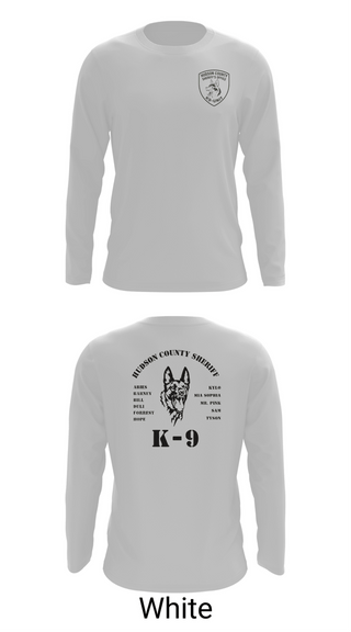 Long Sleeve Performance Shirt, Hudson County Sheriff’s Office K9-Unit, Police, Teamtime, Team time, sublimation, custom sports apparel, team uniforms, spirit wear, spiritwear, sports uniforms, custom shirts, team store, custom team store, fundraiser sports, apparel fundraiser