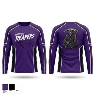 Long Sleeve Performance Shirt, Windy City Reapers, Baseball, Teamtime, Team time, sublimation, custom sports apparel, team uniforms, spirit wear, spiritwear, sports uniforms, custom shirts, team store, custom team store, fundraiser sports, apparel fundraiser
