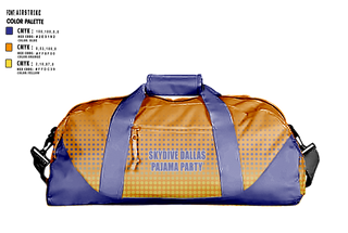 Duffle Bag, Skydive Dallas Pajama Party, Water Polo, Teamtime, Team time, sublimation, custom sports apparel, team uniforms, spirit wear, spiritwear, sports uniforms, custom shirts, team store, custom team store, fundraiser sports, apparel fundraiser