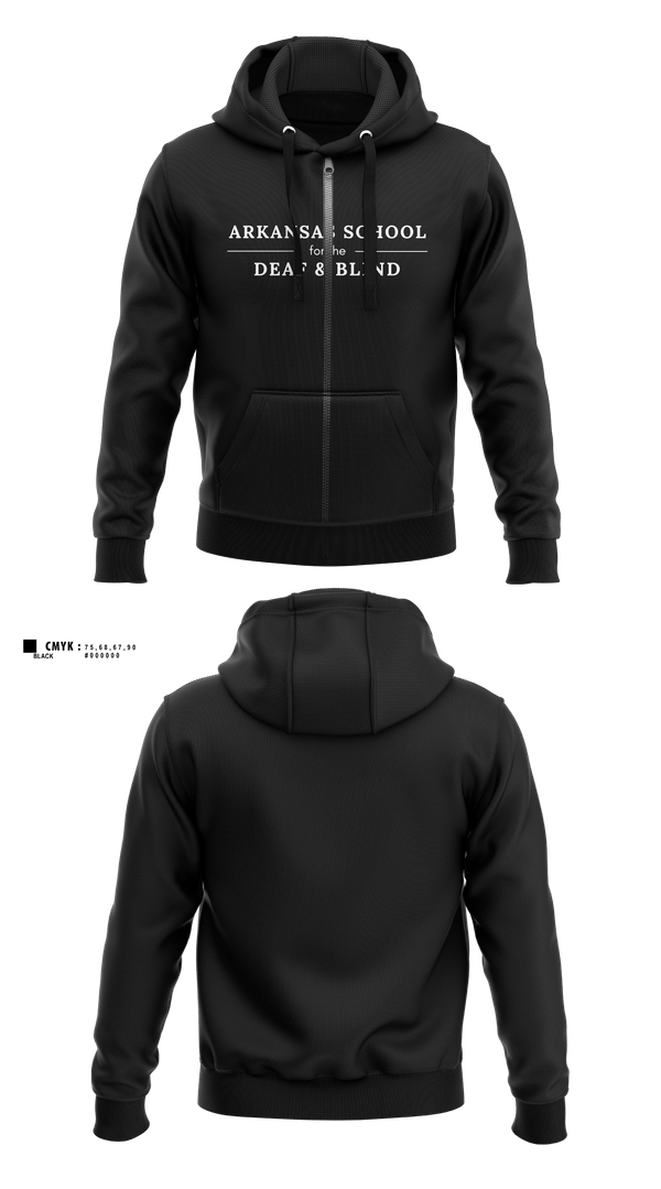 Zip Hoodie, Arkansas School for the Deaf and Blind, , Teamtime, Team time, sublimation, custom sports apparel, team uniforms, spirit wear, spiritwear, sports uniforms, custom shirts, team store, custom team store, fundraiser sports, apparel fundraiser