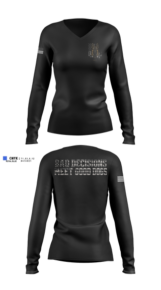 Womens Long Sleeve Vneck Shirt, Manheim Township K9 Foundation, Police, Teamtime, Team time, sublimation, custom sports apparel, team uniforms, spirit wear, spiritwear, sports uniforms, custom shirts, team store, custom team store, fundraiser sports, apparel fundraiser