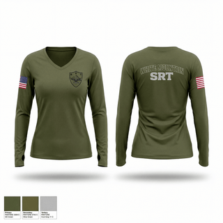 Womens Long Sleeve Vneck Shirt, White Mountain Regional Special Response Team, Police, Teamtime, Team time, sublimation, custom sports apparel, team uniforms, spirit wear, spiritwear, sports uniforms, custom shirts, team store, custom team store, fundraiser sports, apparel fundraiser