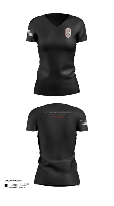 The Melrose Fire Company Incorporated 84438539 Women's Short Sleeve V-neck Shirt - 30