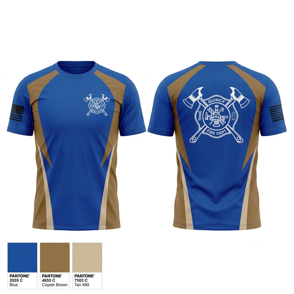Short Sleeve Performance Shirt, Quincy fire department, Fire Department, Teamtime, Team time, sublimation, custom sports apparel, team uniforms, spirit wear, spiritwear, sports uniforms, custom shirts, team store, custom team store, fundraiser sports, apparel fundraiser