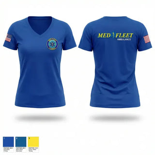 Womens Short Sleeve Vneck Shirt, MedFleet CCTP, EMS/EMT, Teamtime, Team time, sublimation, custom sports apparel, team uniforms, spirit wear, spiritwear, sports uniforms, custom shirts, team store, custom team store, fundraiser sports, apparel fundraiser